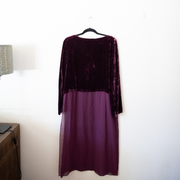 Eileen Fisher Ballet Neck Duster Shift Dress Velvet Silk Duster - No slip - Picture 7 of 7